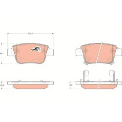 Brake Pad Set TRW GDB3337 OE Ref 04466-05010