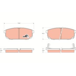 Brake Pad Set TRW GDB3344 OE Ref 58302-3EE00
