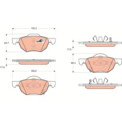 Brake Pad Set TRW GDB3355 OE Ref 45022-SEA-E00