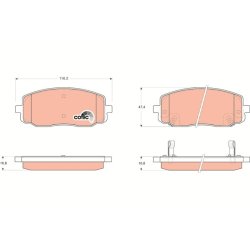 Brake Pad Set TRW GDB3369 OE Ref 58101-0XA10