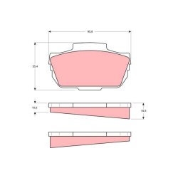 Jeu de plaquettes de frein TRW GDB337 pour SAAB 95, 96 OE 7868284