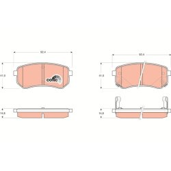 Brake Pad Set TRW GDB3370 OE Ref 58302-07A00