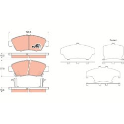 Brake Pad Set TRW GDB3375 OE Ref 45022S5AJ01