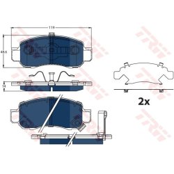 Brake Pad Set TRW GDB3376BTE OE Ref 43022-TM8-G01
