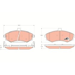 Brake Pad Set TRW GDB3378 OE Ref 58101-2DA60