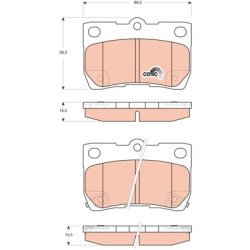 Brake Pad Set TRW GDB3399 OE Ref PN529H