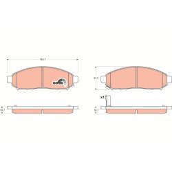 Brake Pad Set TRW GDB3404 OE Ref 41060-ZP00B