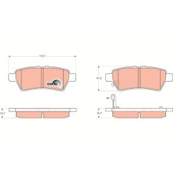 Brake Pad Set TRW GDB3405 OE Ref 44060-EA091