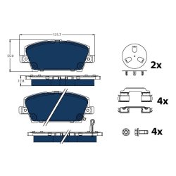Brake Pad Set TRW GDB3407BTE OE Ref 06430-S5A-E50