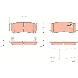 Brake Pad Set TRW GDB3419 OE Ref 58302-2BA00