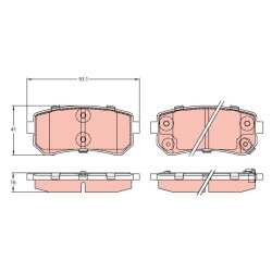 Brake Pad Set TRW GDB3421 OE Ref 1GA0058302