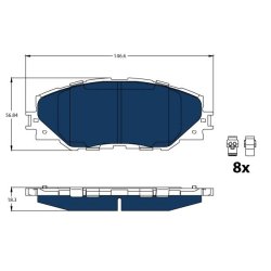 Brake Pad Set TRW GDB3424BTE OE Ref 04465-02160