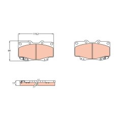 Brake Pad Set TRW GDB3428 OE Ref 04465-04030