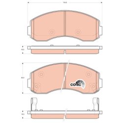 Plaquettes de frein TRW GDB3434 pour KIA K2500, K2700, K2900 (référence d'origine : 0K60B3328Z)