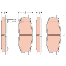 Brake Pad Set TRW GDB3442 OE Ref 26696XA000