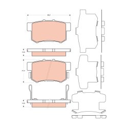 Brake Pad Set TRW GDB3447 OE Ref 43022-TM8-G00