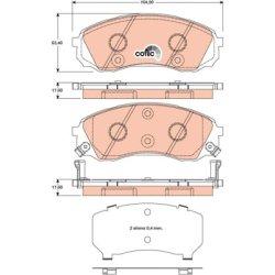Brake Pad Set TRW GDB3448 OE Ref 58101-4DE00