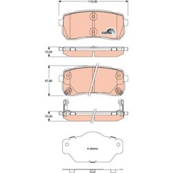 Brake Pad Set TRW GDB3449 OE Ref 58302-3JA51