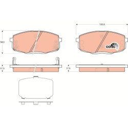 Brake Pad Set TRW GDB3450 OE Ref 58101-1HA20