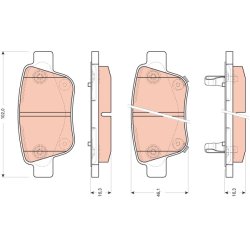 Brake Pad Set TRW GDB3456 OE Ref 04466-58010