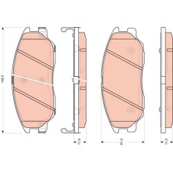 Brake Pad Set TRW GDB3465 OE Ref 58101-H1A80