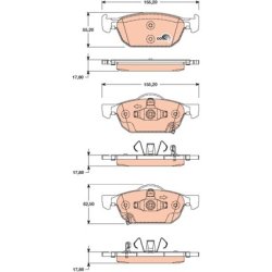Brake Pad Set TRW GDB3476 OE Ref 45022-TL1-G00