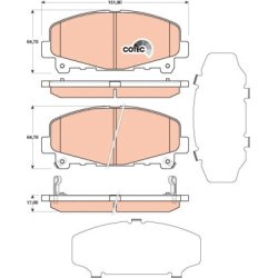 Brake Pad Set TRW GDB3477 OE Ref 45022-TL0-G50