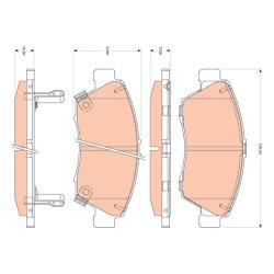 Brake Pad Set TRW GDB3478 OE Ref 45022-SNC-E00