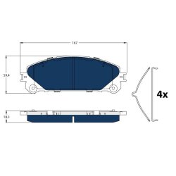 Brake Pad Set TRW GDB3484BTE OE Ref 04465-0E010
