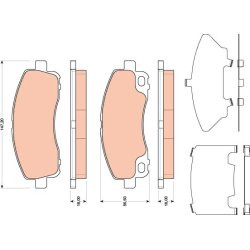 Jeu de plaquettes de frein TRW GDB3487 pour MITSUBISHI Canter OE MK528943