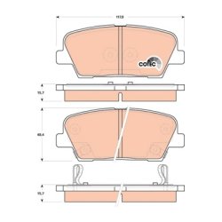 Brake Pad Set TRW GDB3499 OE Ref 58302-3NA91