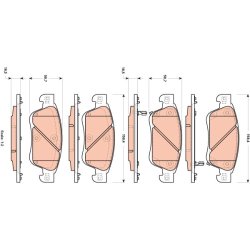 Jeu de plaquettes de frein TRW GDB3503 pour INFINITI EX, FX, G OE AY040-NS131
