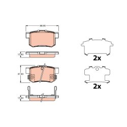 Brake Pad Set TRW GDB3516 OE Ref 55800-57L50