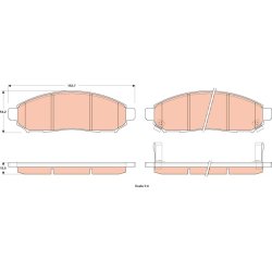 Brake Pad Set TRW GDB3520 OE Ref D1M60-CY70B-