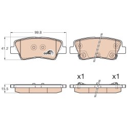 Brake Pad Set TRW GDB3537 OE Ref 58302-2VA30