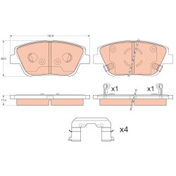 Brake Pad Set TRW GDB3540 OE Ref 58101-2TA50