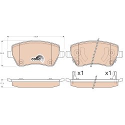 Brake Pad Set TRW GDB3546 OE Ref D106000Q1J