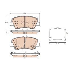 Brake Pad Set TRW GDB3552 OE Ref 58101-3XA20