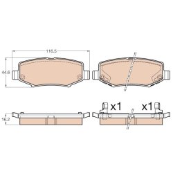 Brake Pad Set TRW GDB3565 OE Ref 287042300159
