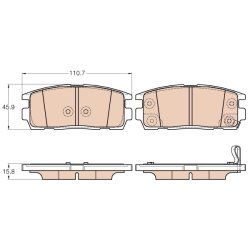 Brake Pad Set TRW GDB3566 OE Ref 48 19 239