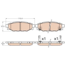 Brake Pad Set TRW GDB3568 OE Ref SU003-04096