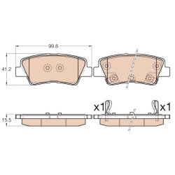 Brake Pad Set TRW GDB3569 OE Ref 58302-3XA30