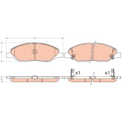 Brake Pad Set TRW GDB3577 OE Ref 41060-AX085