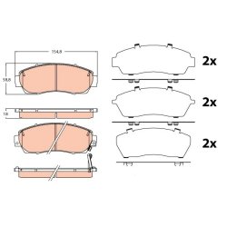 Brake Pad Set TRW GDB3581 OE Ref 45022-T0A-A00