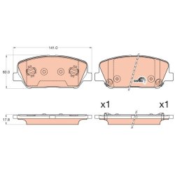 Brake Pad Set TRW GDB3582 OE Ref 58101-2VA70