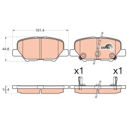 Brake Pad Set TRW GDB3583 OE Ref GHY92648ZC