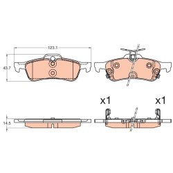 Brake Pad Set TRW GDB3588 OE Ref 43022-TV0-E00