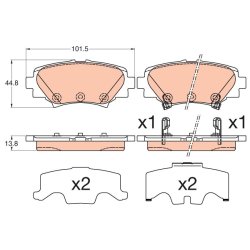 Brake Pad Set TRW GDB3593 OE Ref B4Y02648ZC