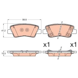 Brake Pad Set TRW GDB3594 OE Ref 58302-3ZA16