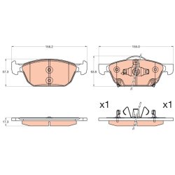 Brake Pad Set TRW GDB3600 OE Ref 45022-TV0-E01